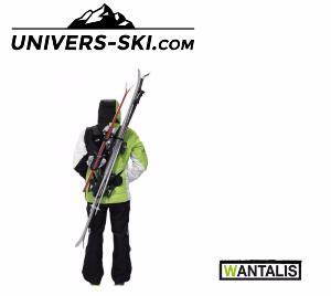 Porte skis simple ou double Wantalis mains libres Adulte Noir