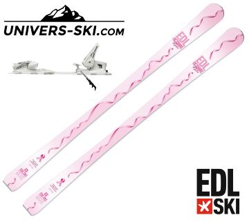 Ski EDL SKI Octobre Rose Femme 2023 + fixation Vist