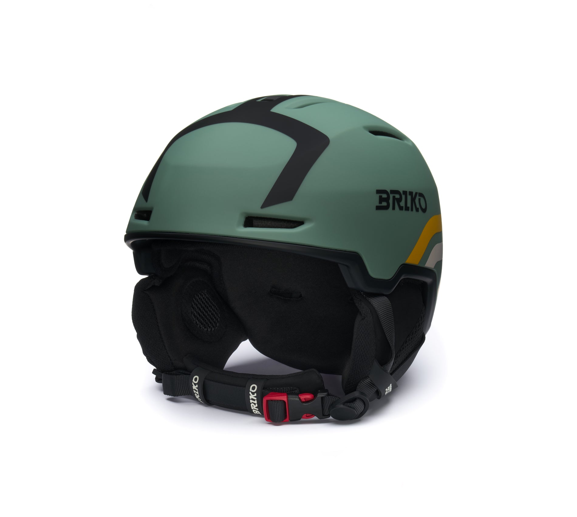Casque de ski BRIKO Aran Matt Viridian Green Black Tangerine Yellow Soft Amber 2026