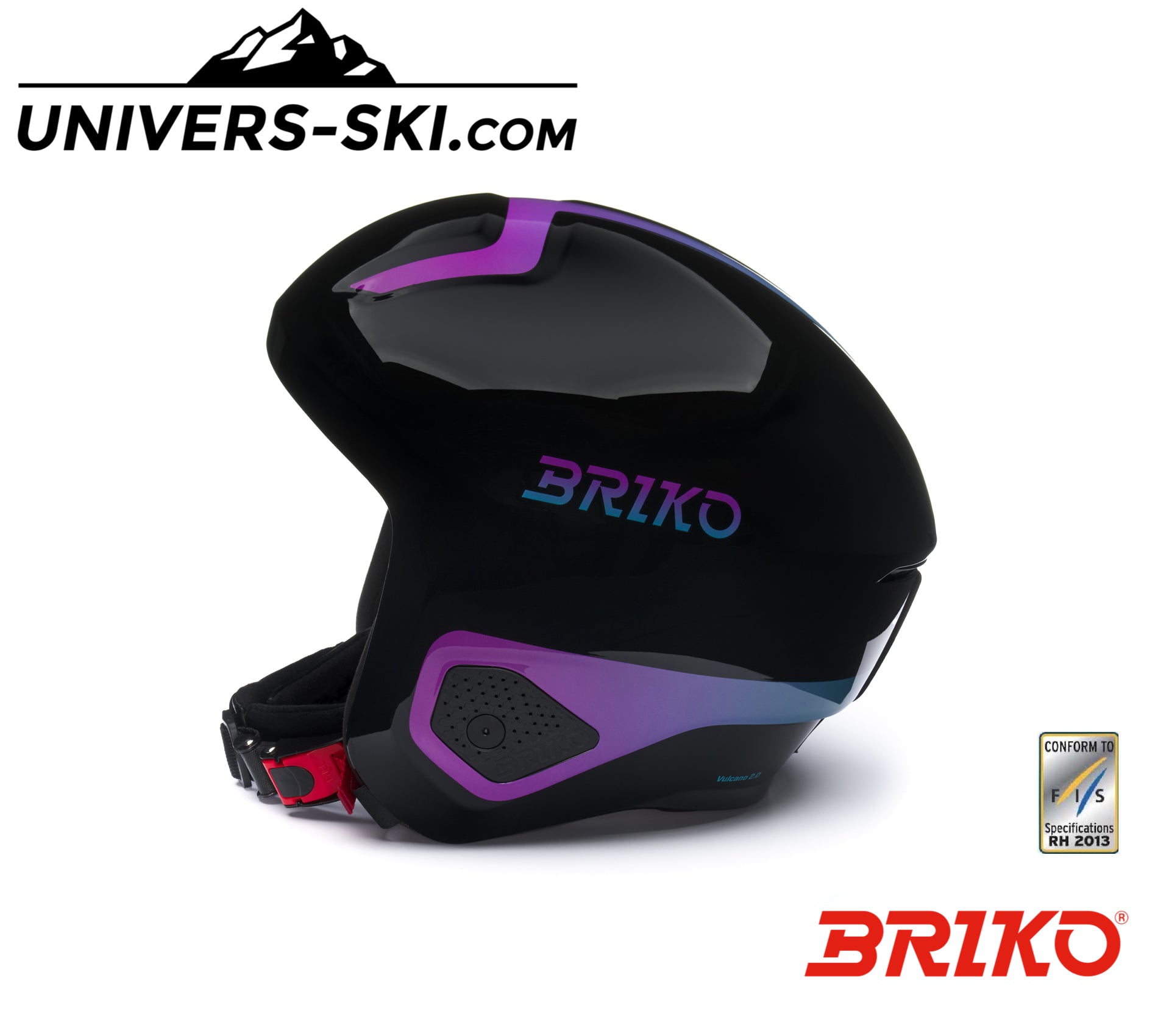 Casque de ski BRIKO Vulcano FIS 2.0 Shiny Black Violet Bondi Blue 2026