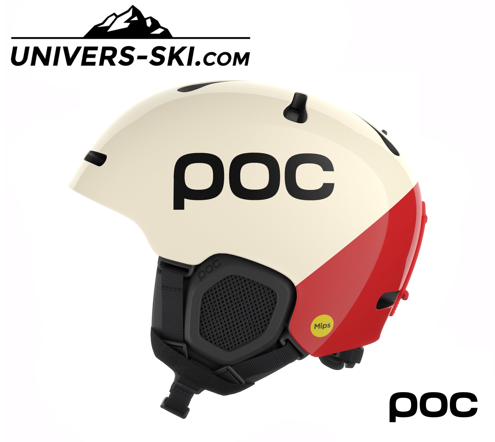 Casque de ski POC Obex BC Mips Monaco White & Red 2026