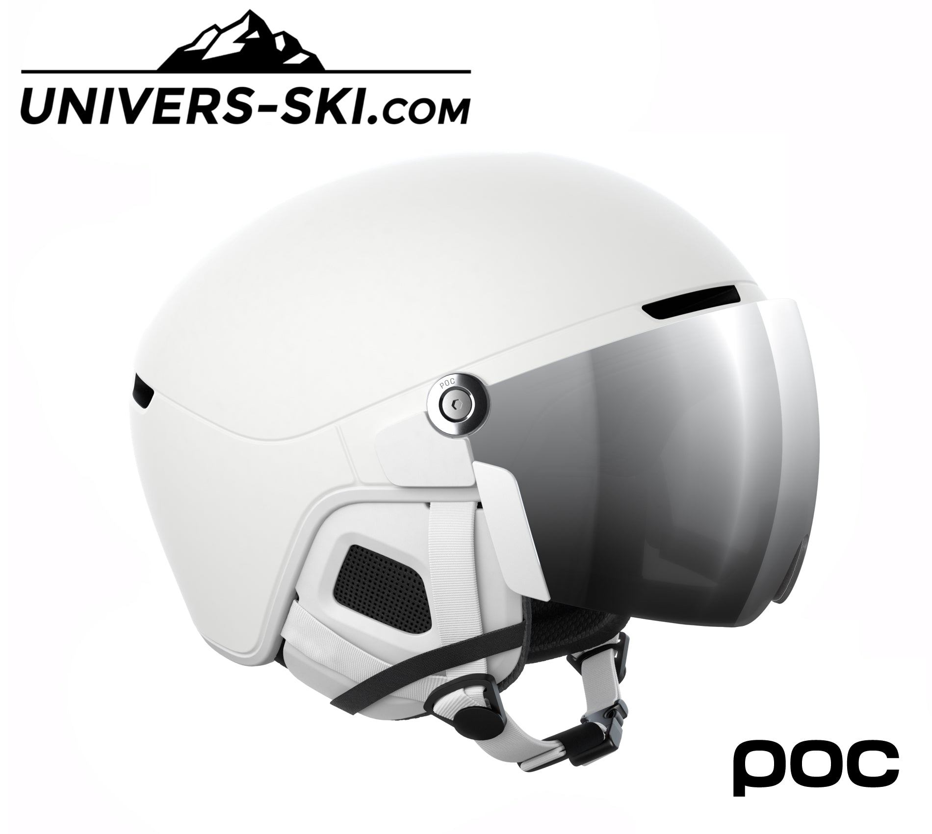 Casque de ski POC Obex Visor Hydrogen White Sunny Silver 2026