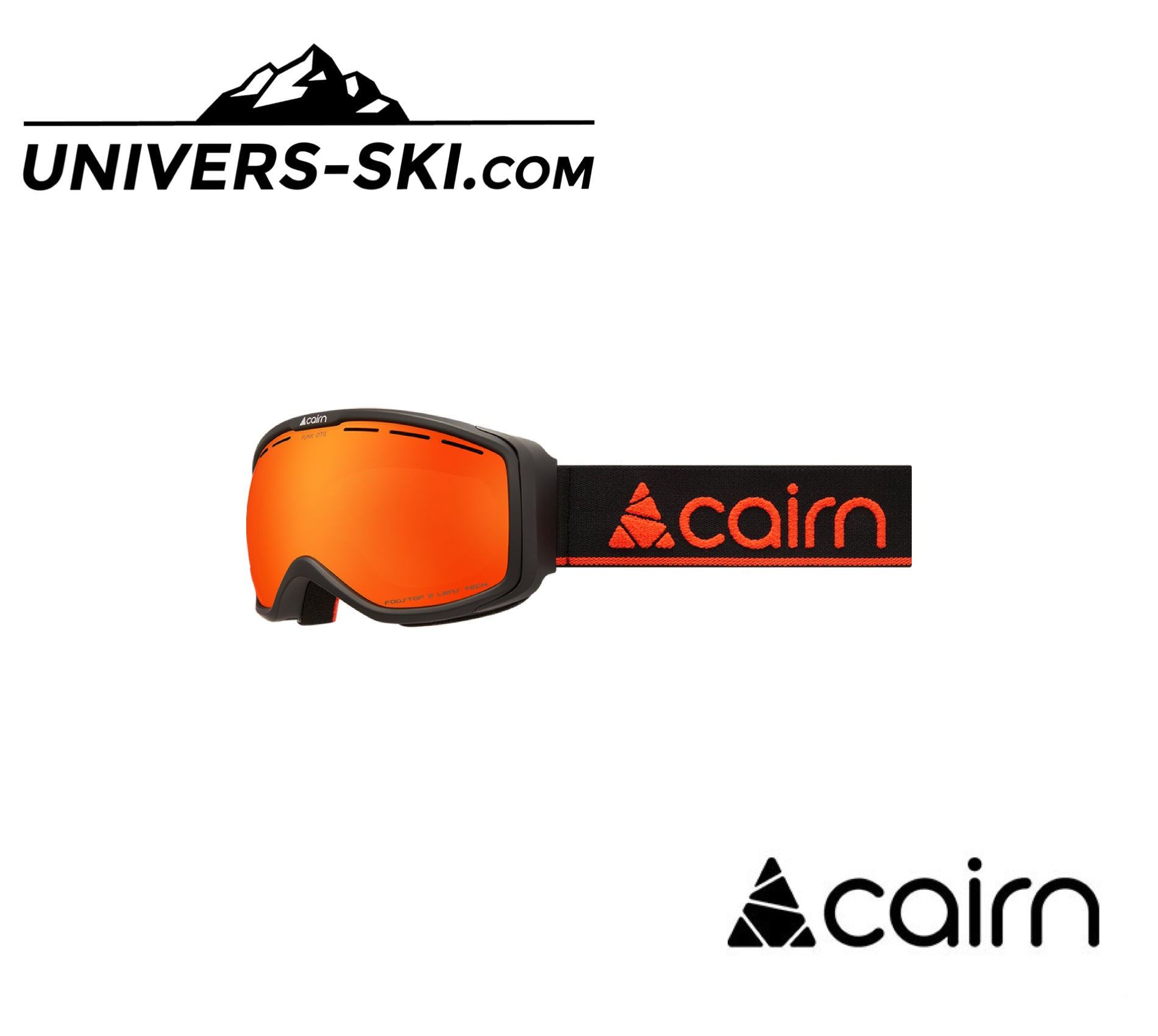 Masque de ski Cairn Junior FUNK OTG Porteurs de Lunettes Noir Orange SPX 3000