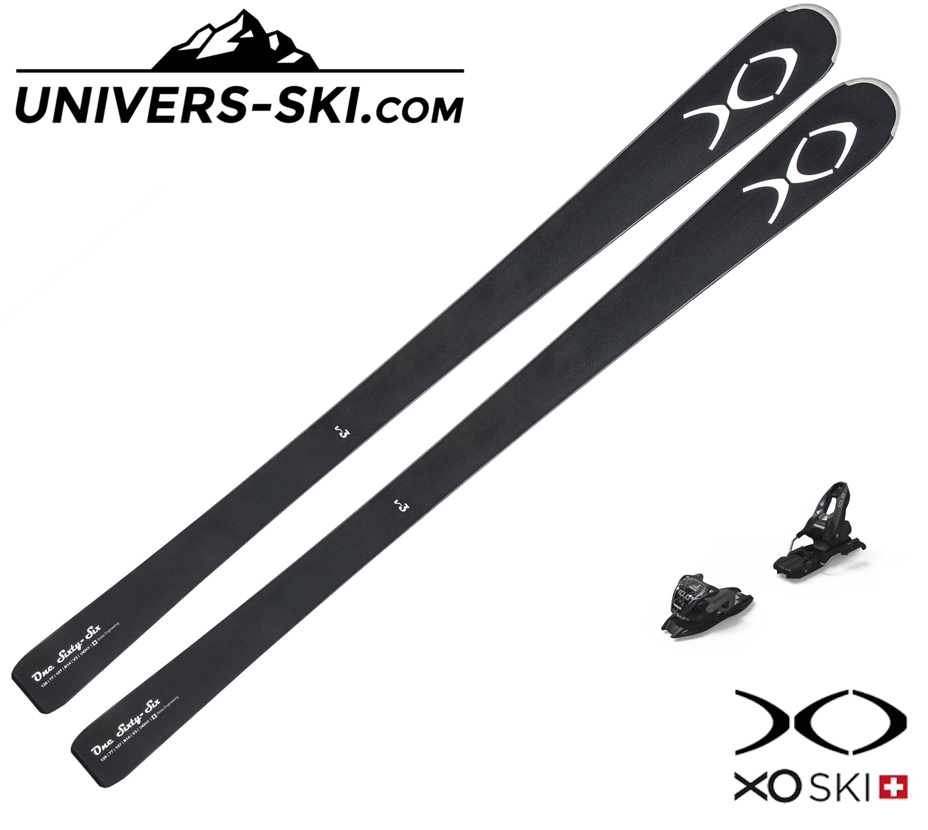 Ski Exonde XO V3 Noir 2026 + fixations VMotion 10