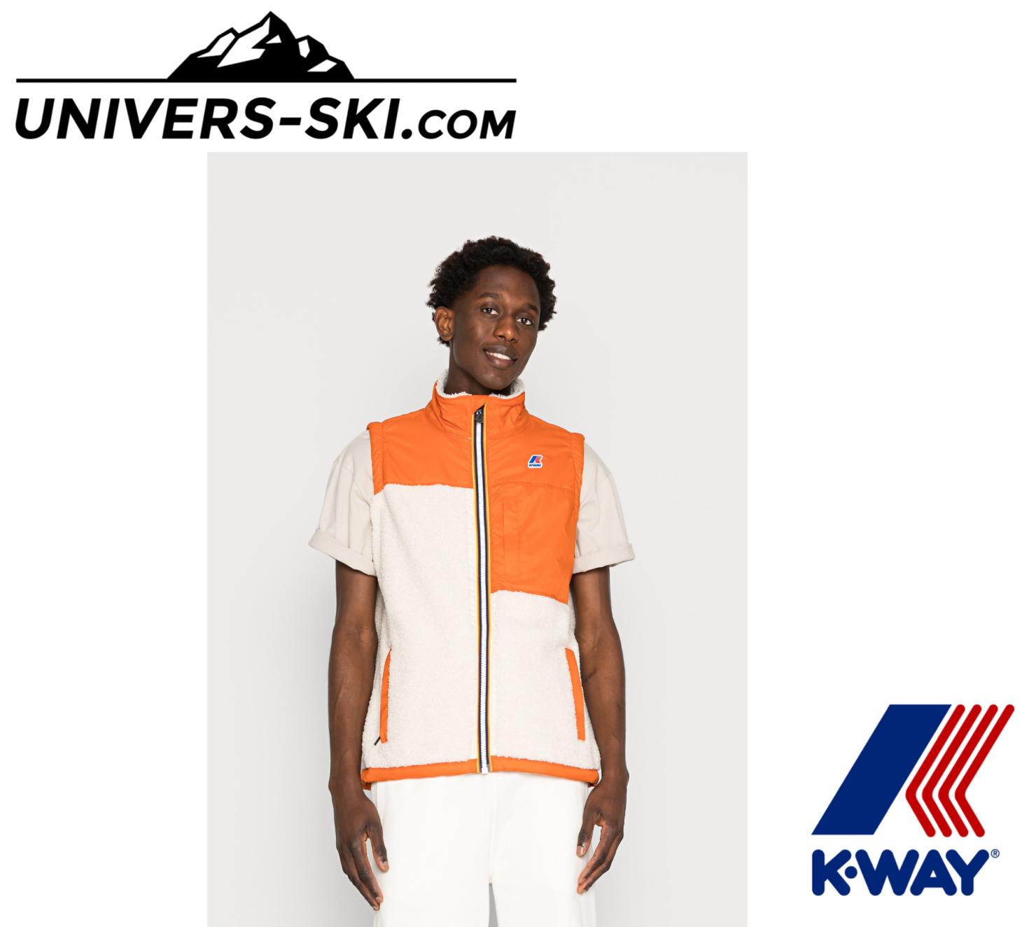 Veste sans manche K-Way Le Vrai 3.0 Neize Orsetto Ecru Orange Rust 2026