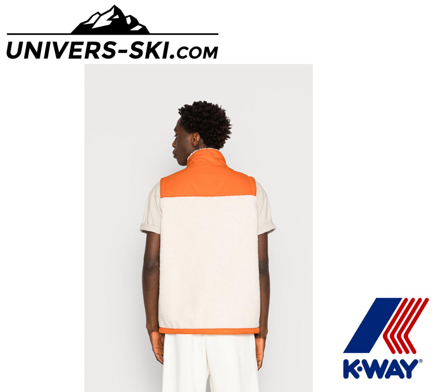 Veste sans manche K-Way Le Vrai 3.0 Neize Orsetto Ecru Orange Rust 2026