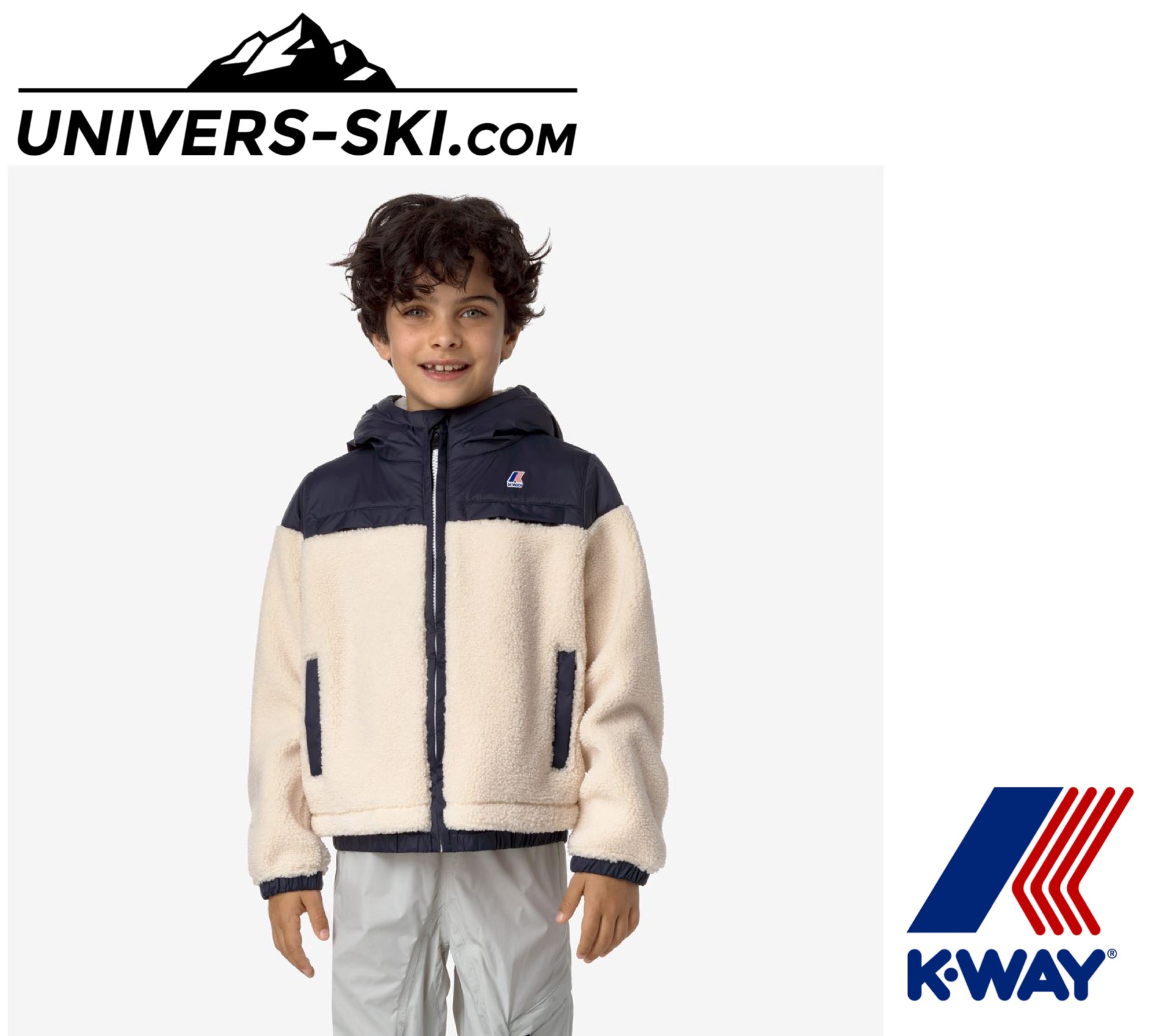 Veste K-Way Jildaz Orsetto Kids Ecru Blue Depth 2026