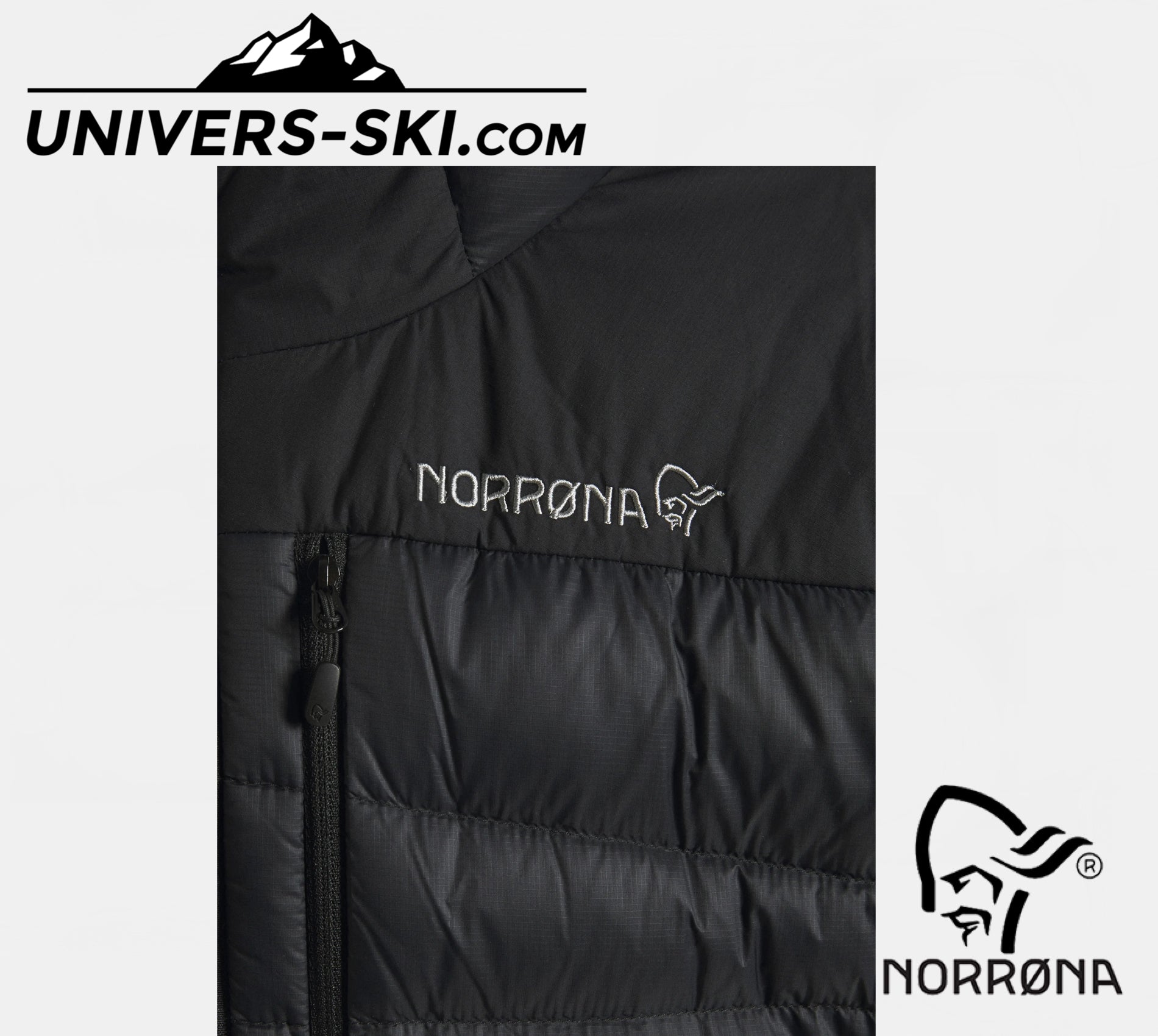 Veste Homme NORRONA Falketind Down750 Zip Hood M’s Caviar Black 2027