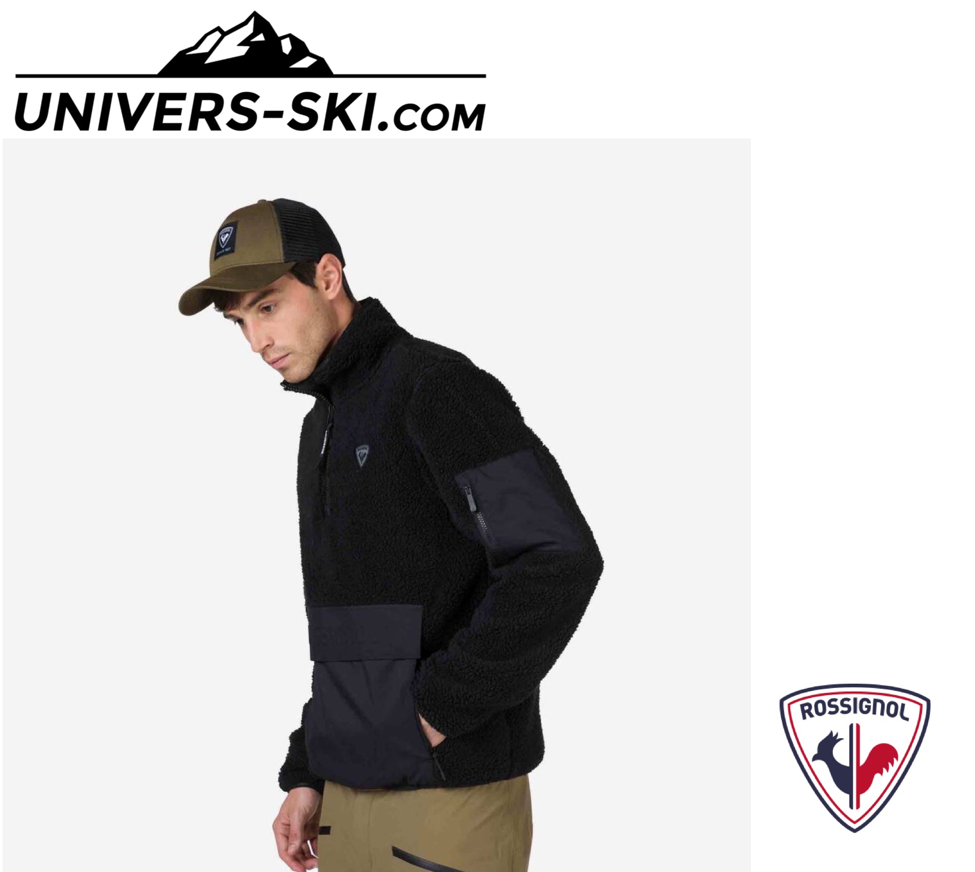 Veste ROSSIGNOL Homme Fleece Anorak Black 2026