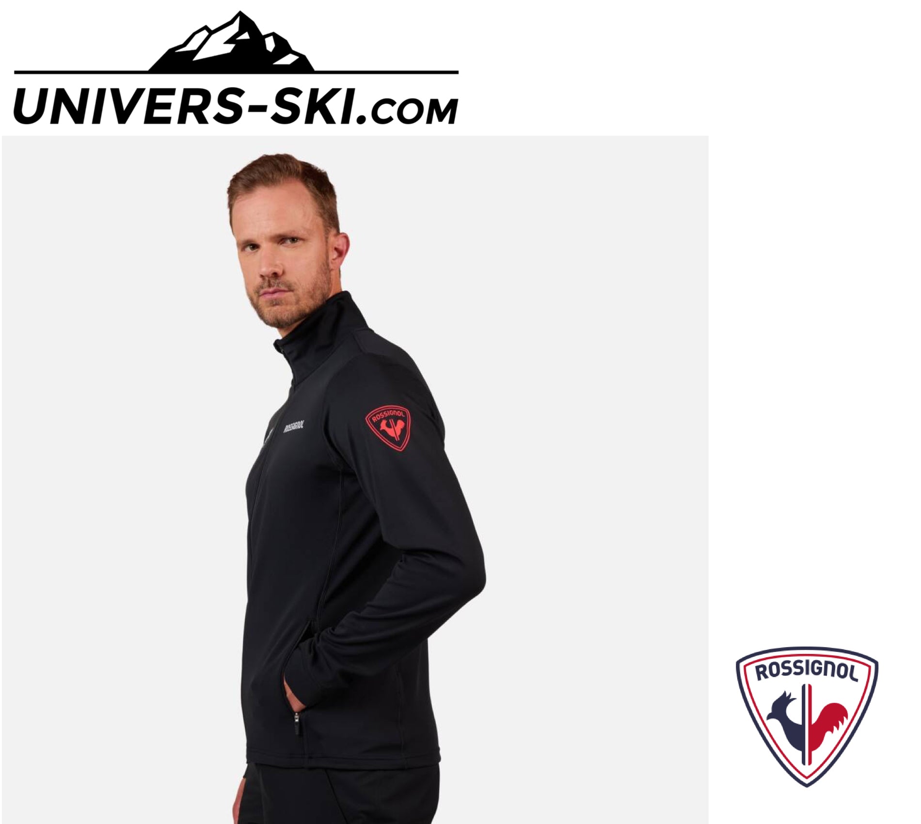 Veste ROSSIGNOL Homme Hero Mid Layer Stretch JKT Black 2026