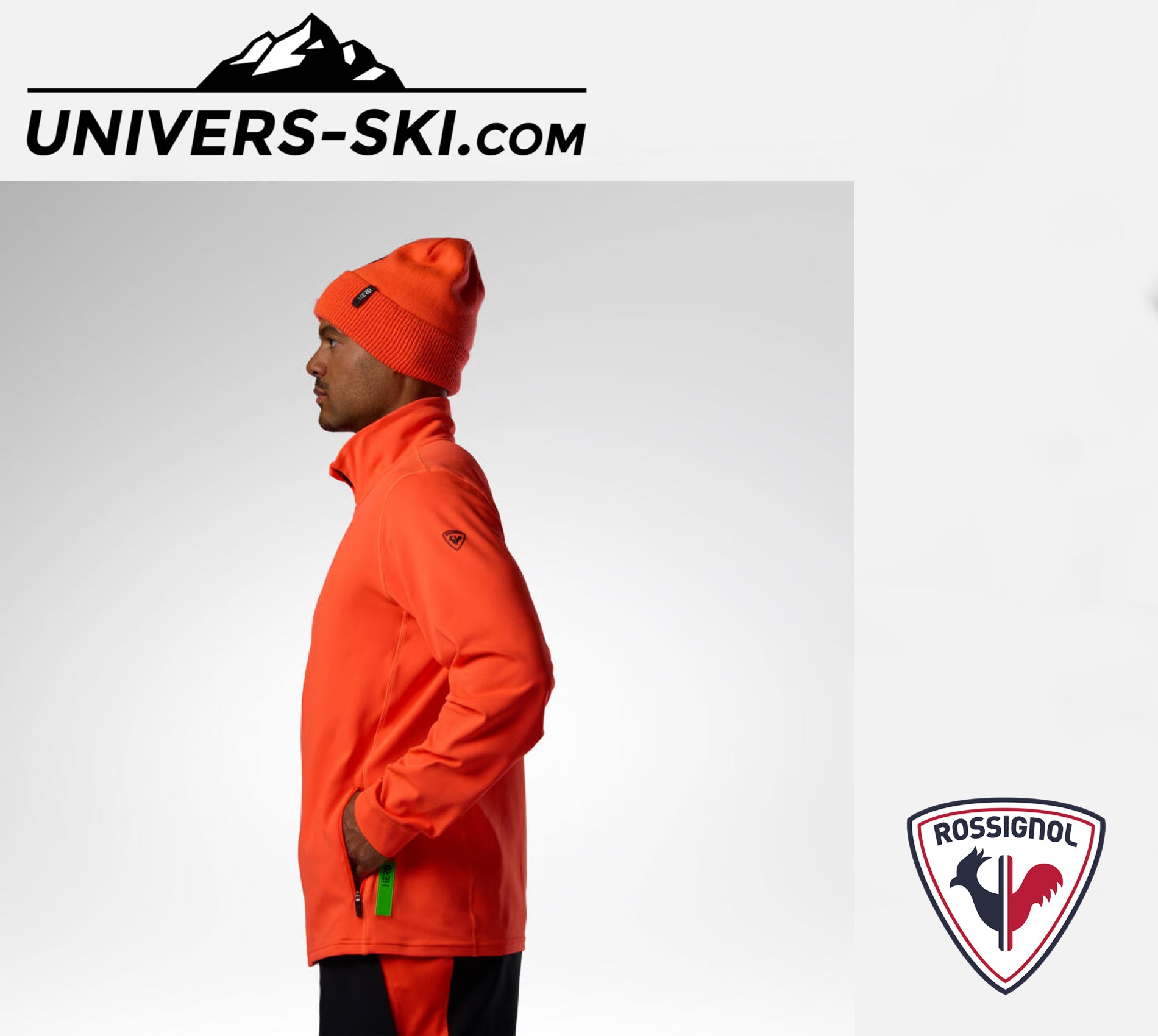Veste ROSSIGNOL Homme M Hero Stretch Fleece JKT Neon Red 2027