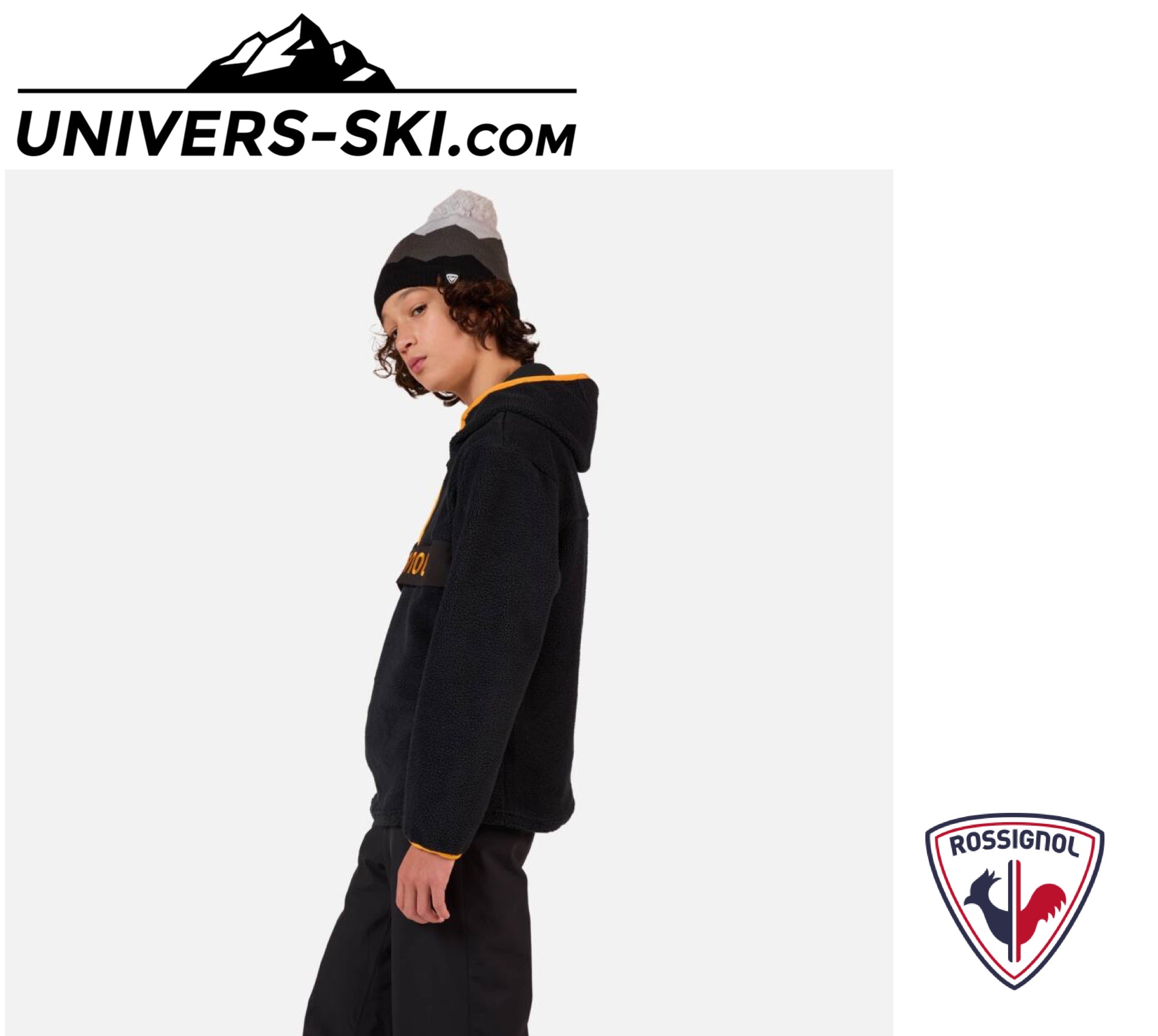 Veste de ski ROSSIGNOL JR Alltrack Anorak Fleece Black 2026