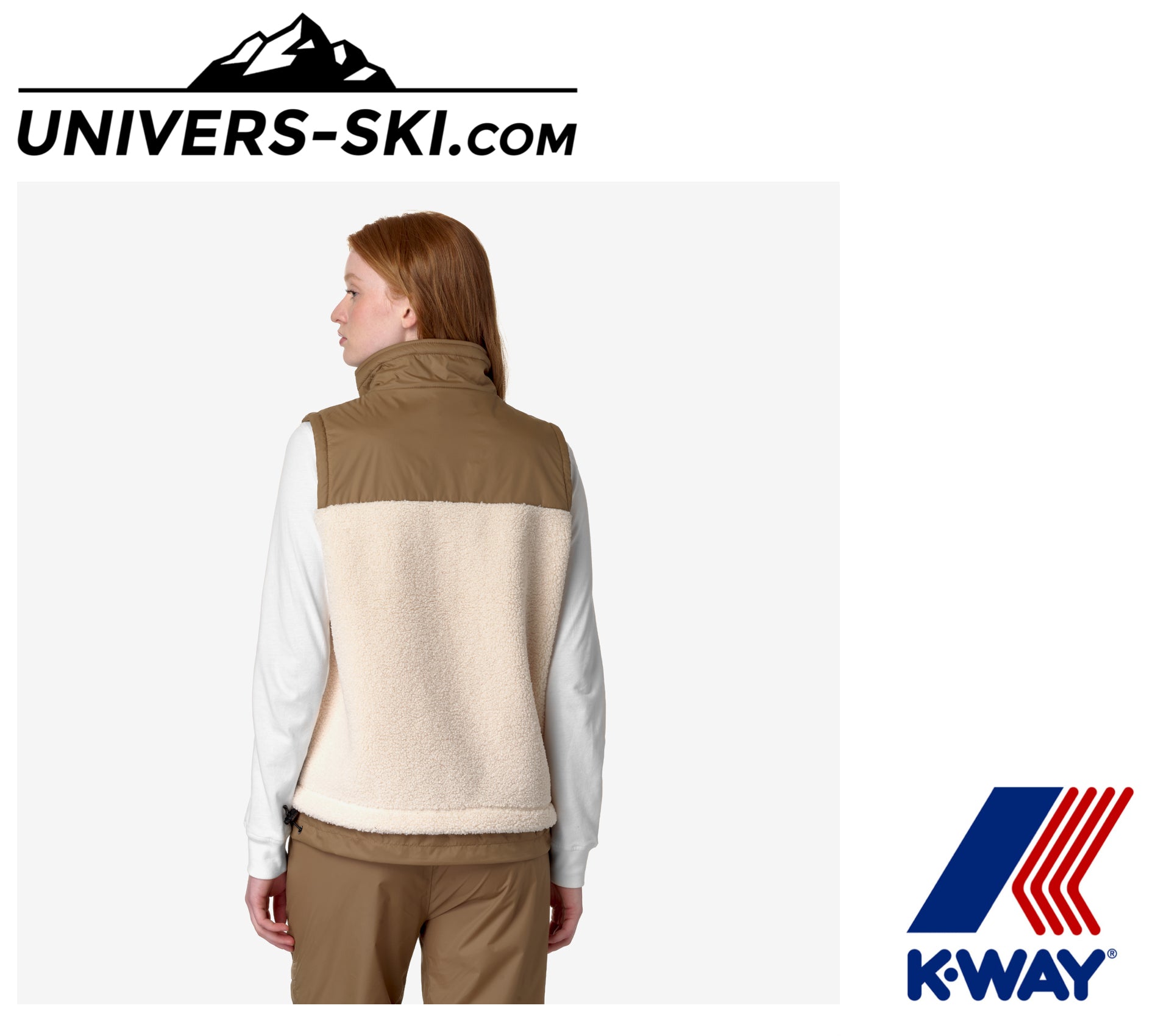 Veste sans manche K-Way Le Vrai 3.0 Jile Orsetto Ecru Brown Corda 2026