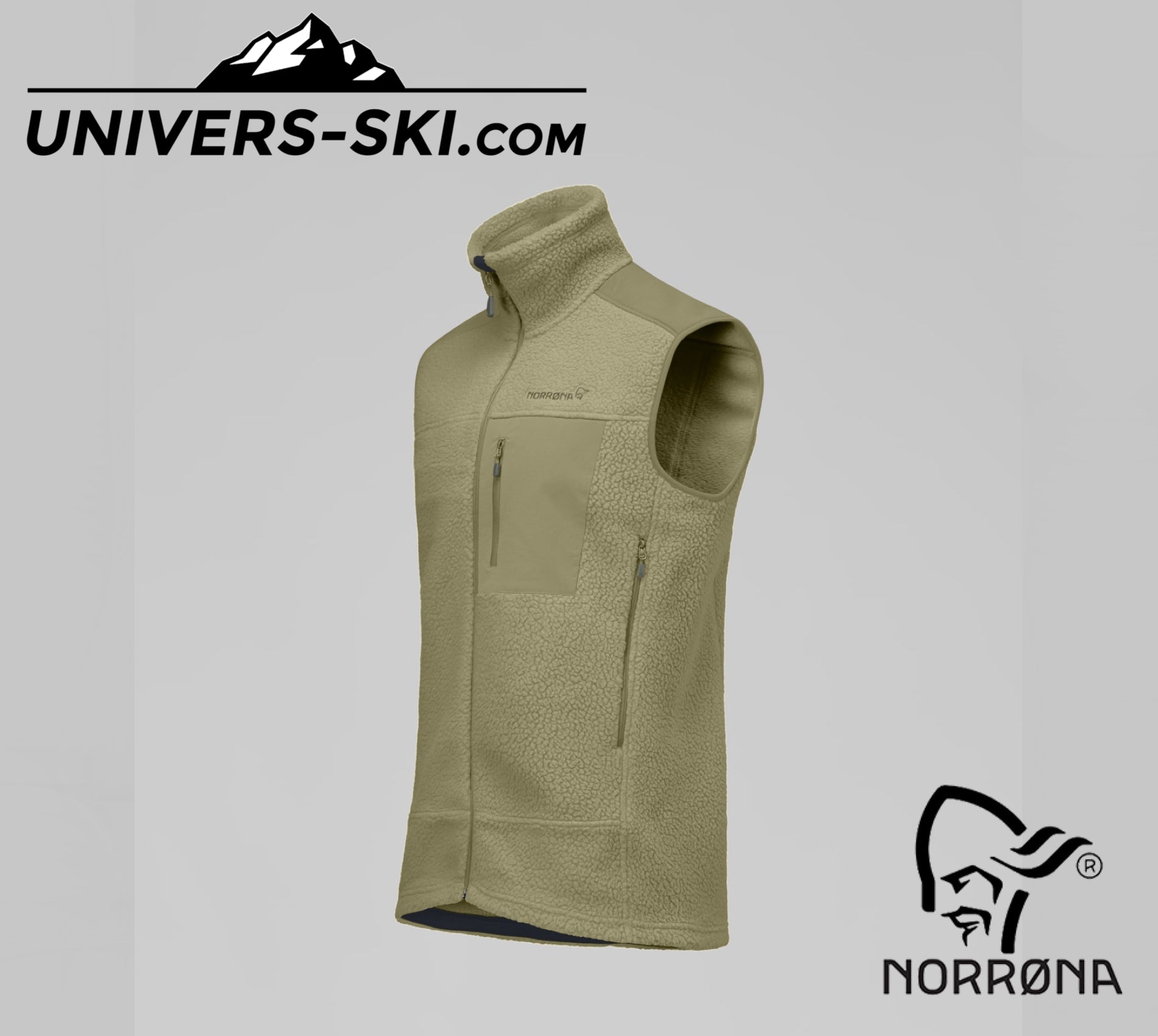 Veste Sans Manche Homme NORRONA Trollveggen Warm3 Vest M's Deep Lichen Green 2027