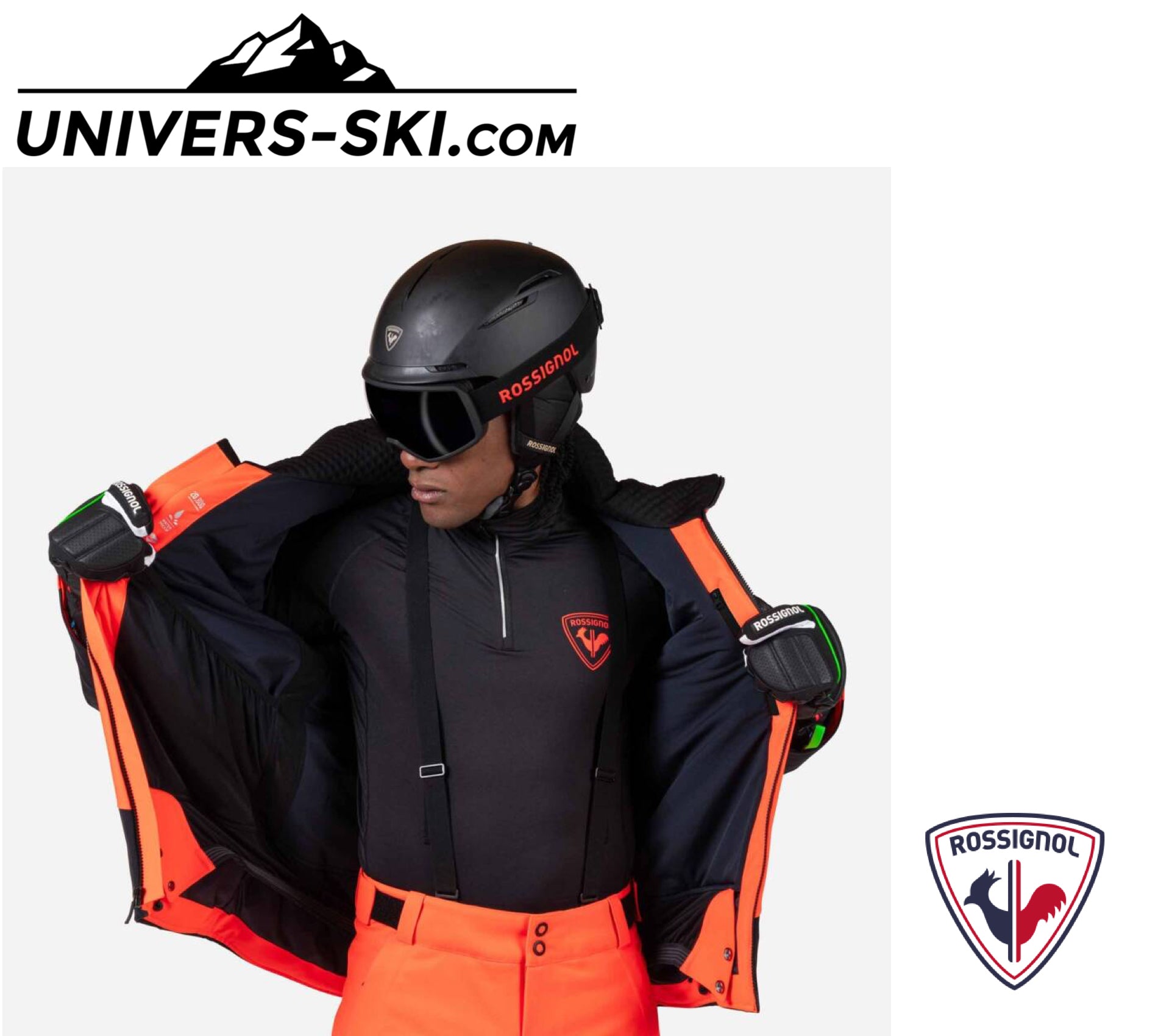 Veste de ski ROSSIGNOL Homme Hero Blackside Insulated JKT Neon Red 2026