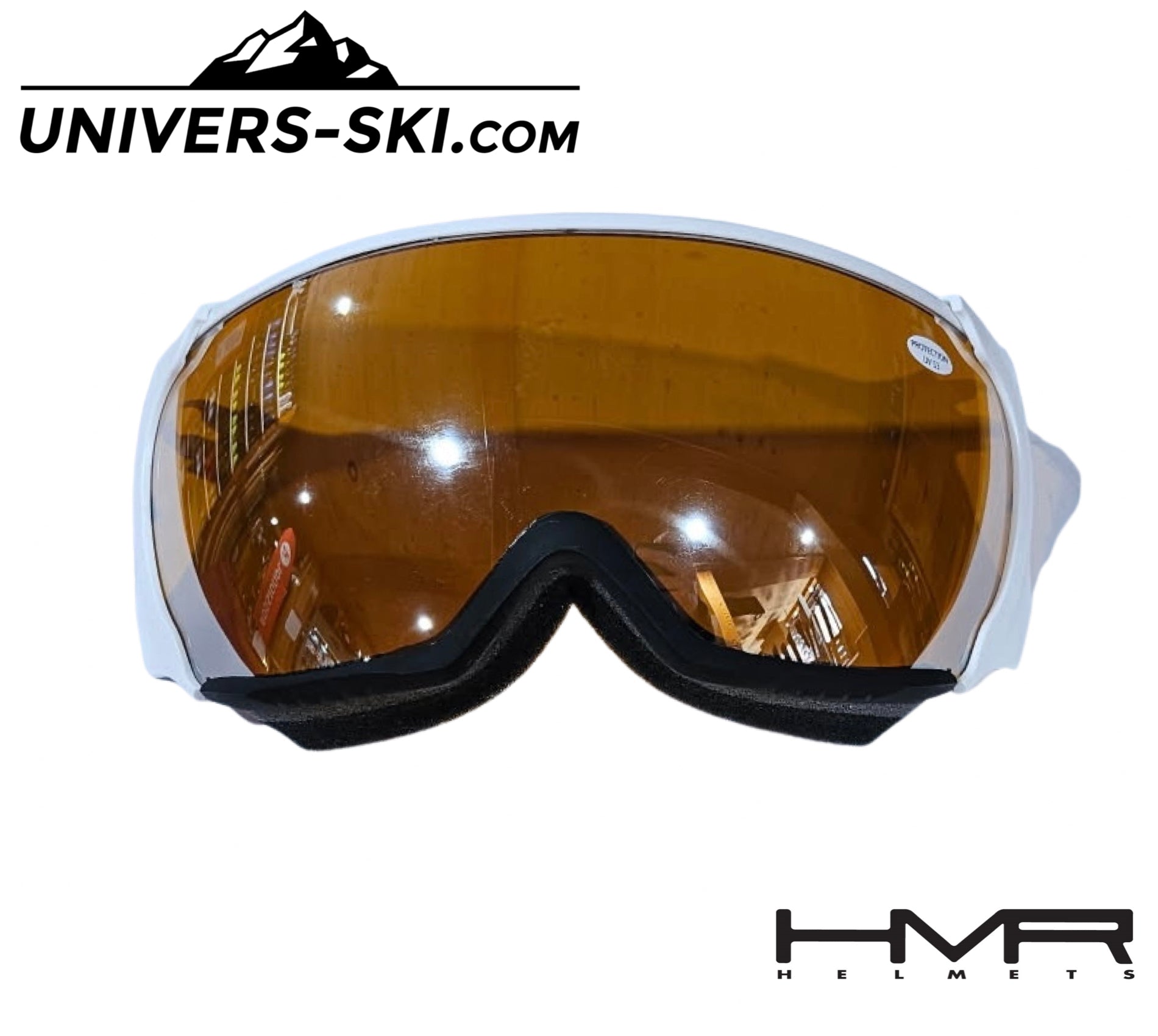 Visière pour Casque de Ski HMR Blanche Miroitée Orange
