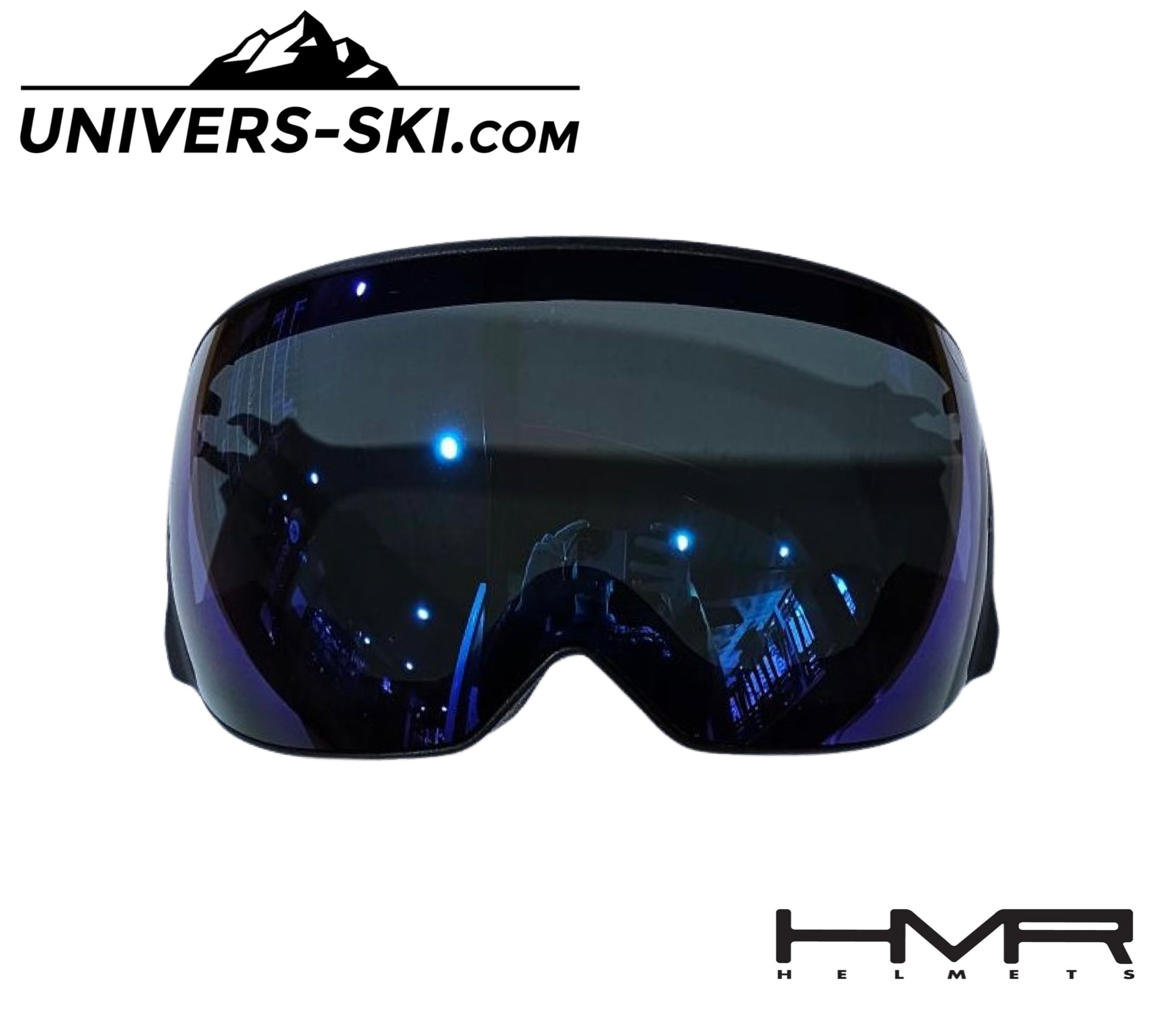 Visière pour Casque de Ski HMR Noire Miroitée Bleu
