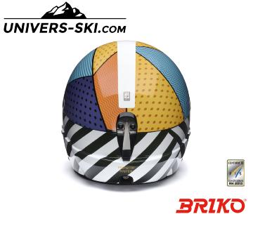 Casque de ski BRIKO Vulcano FIS 6.8 Graphik Shiny Black White Web Orange Seagull Blue 2024