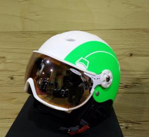 Casque ski HMR Zero 35 Eclipse blanc et vert fluo avec Visière