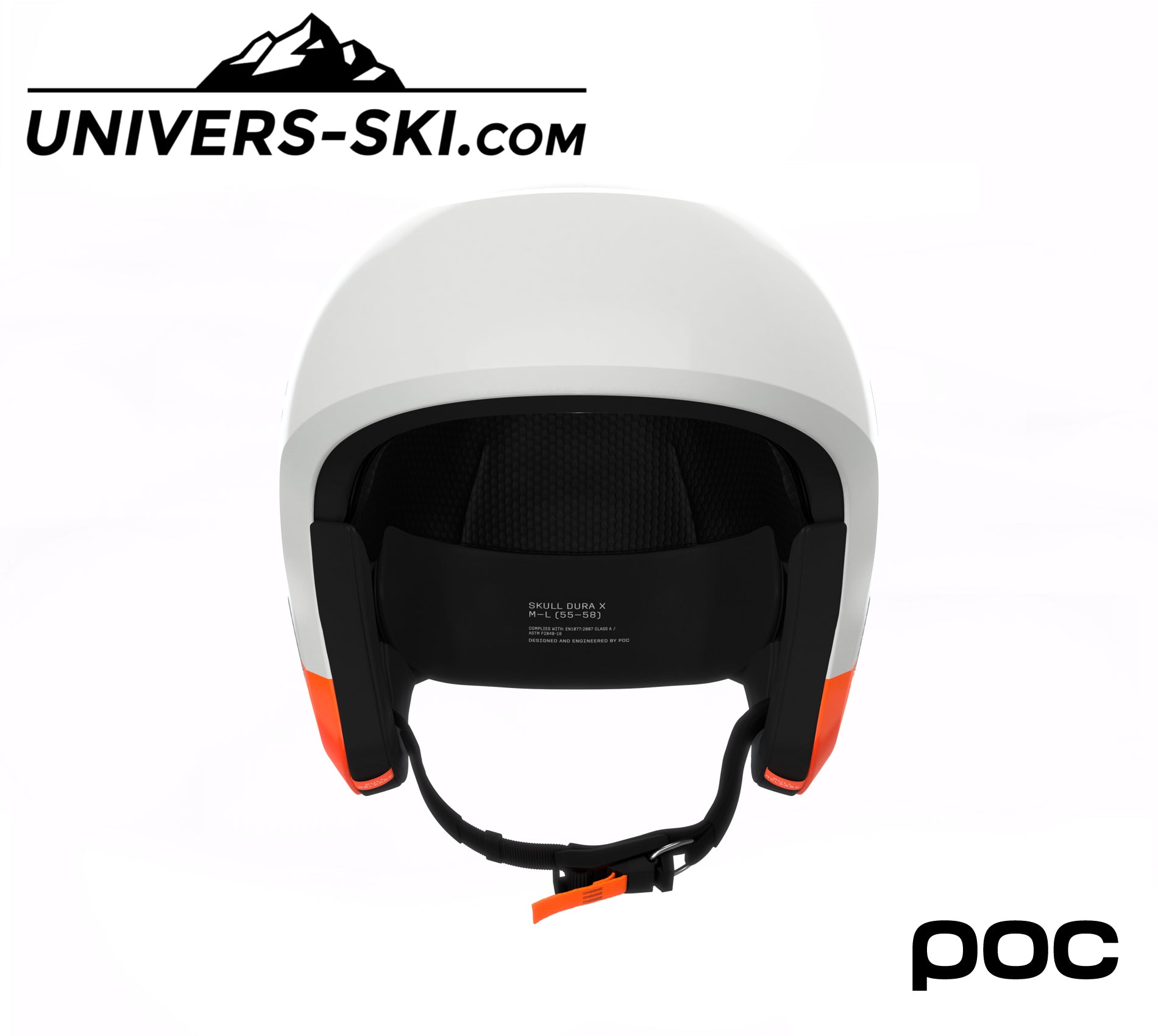 Casque de ski POC Skull Dura X Mips FIS Hydrogen White / Fluorescent Orange 2027
