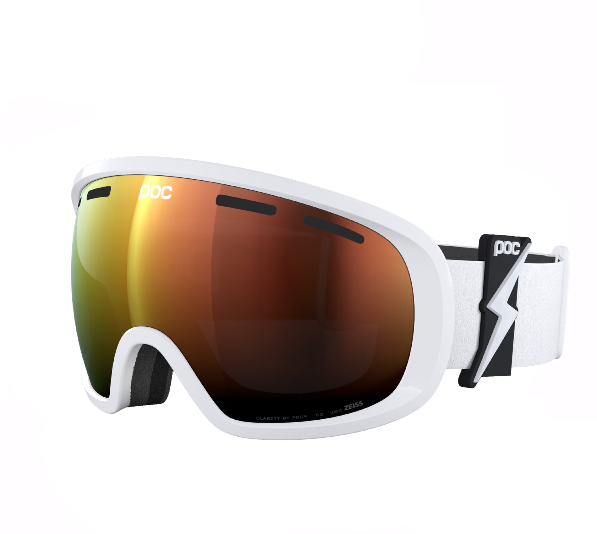 Masque de ski POC Fovea Blixten White Sunny Orange 2026