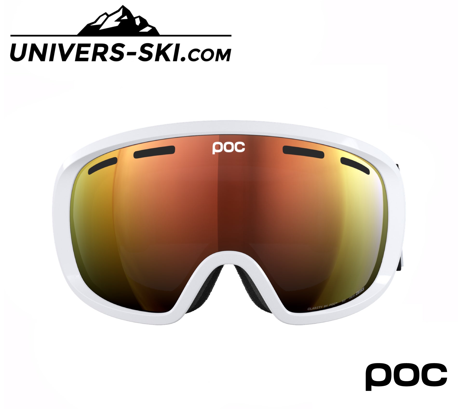 Masque de ski POC Fovea Blixten White Sunny Orange 2026