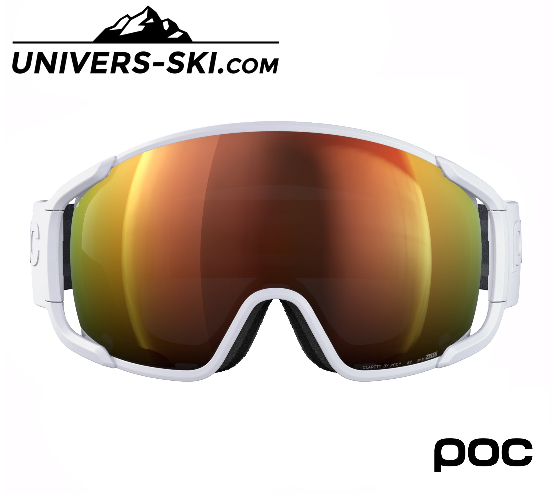 Masque de ski POC Zonula Hydrogen White Sunny Orange 2026