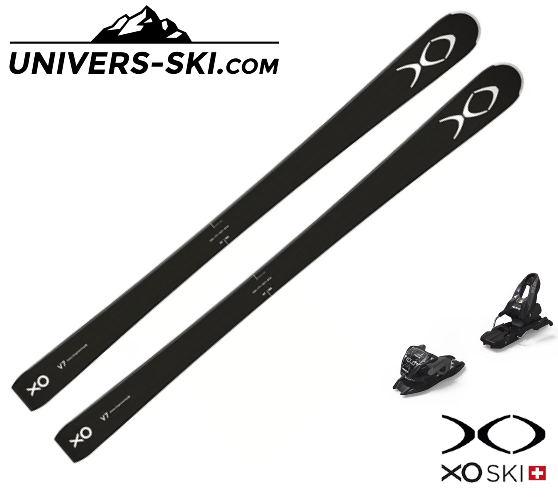Ski Exonde XO V7 Noir 2025 + fixations VMotion 10