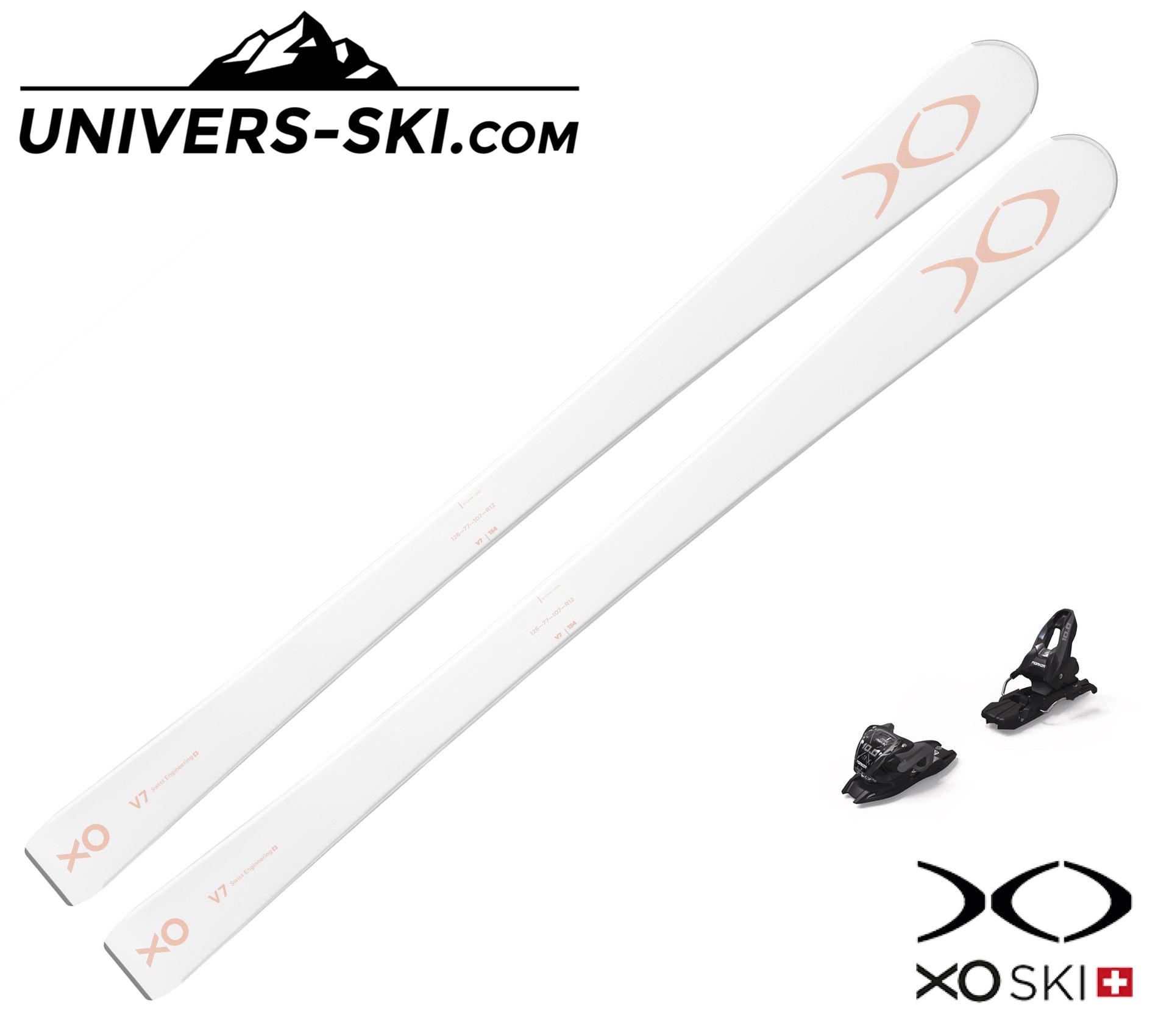 Ski Exonde XO V7 Powdery Pink 2025 + fixations VMotion 10