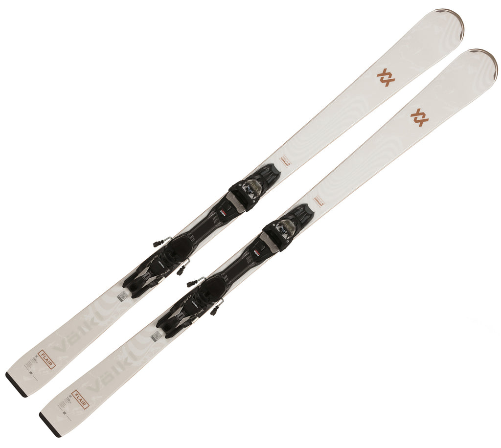 Ski Volkl Flair SC + Fixations Femme 151-155 Cm Blanc Occasion
