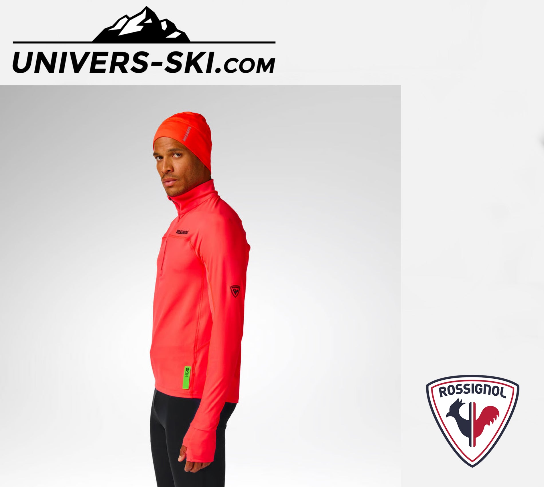 Technique ROSSIGNOL Homme M Hero Half Zip First Layer Neon Red 2027