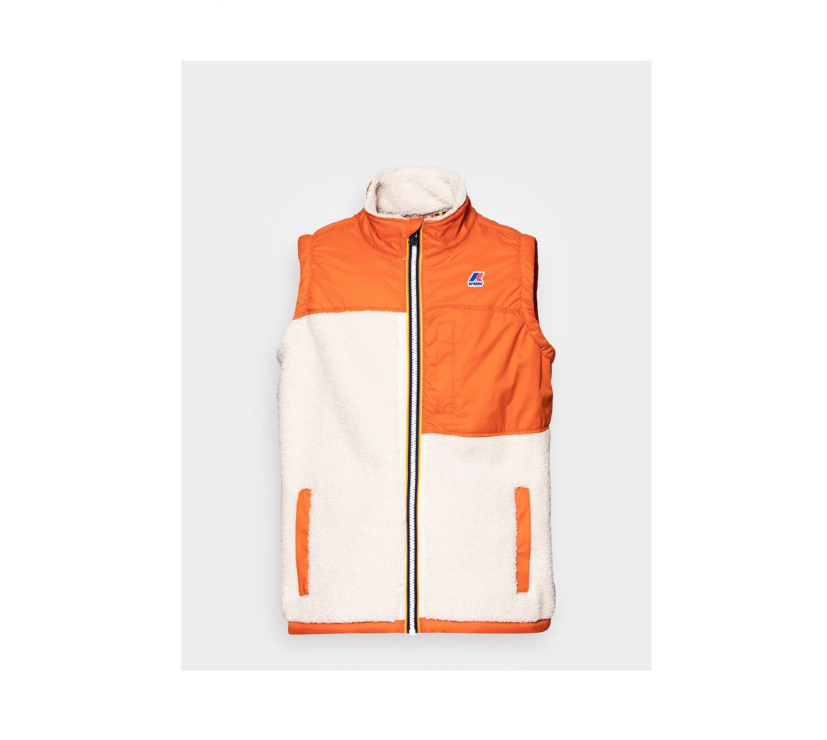 Veste sans manche K-Way Le Vrai 3.0 Neize Orsetto Ecru Orange Rust 2027