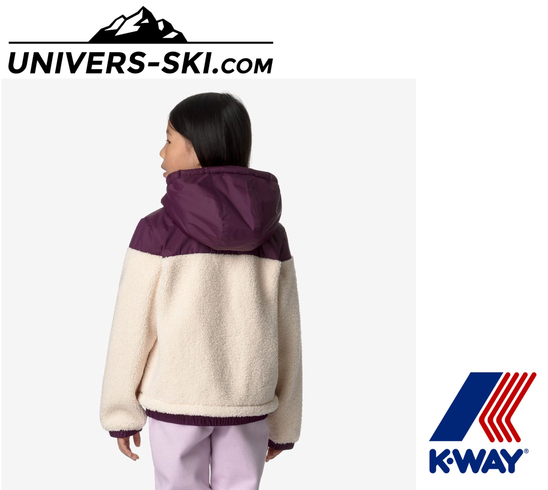 Veste K-Way Jildaz Orsetto Kids Ecru Violet Dark Purple 2025