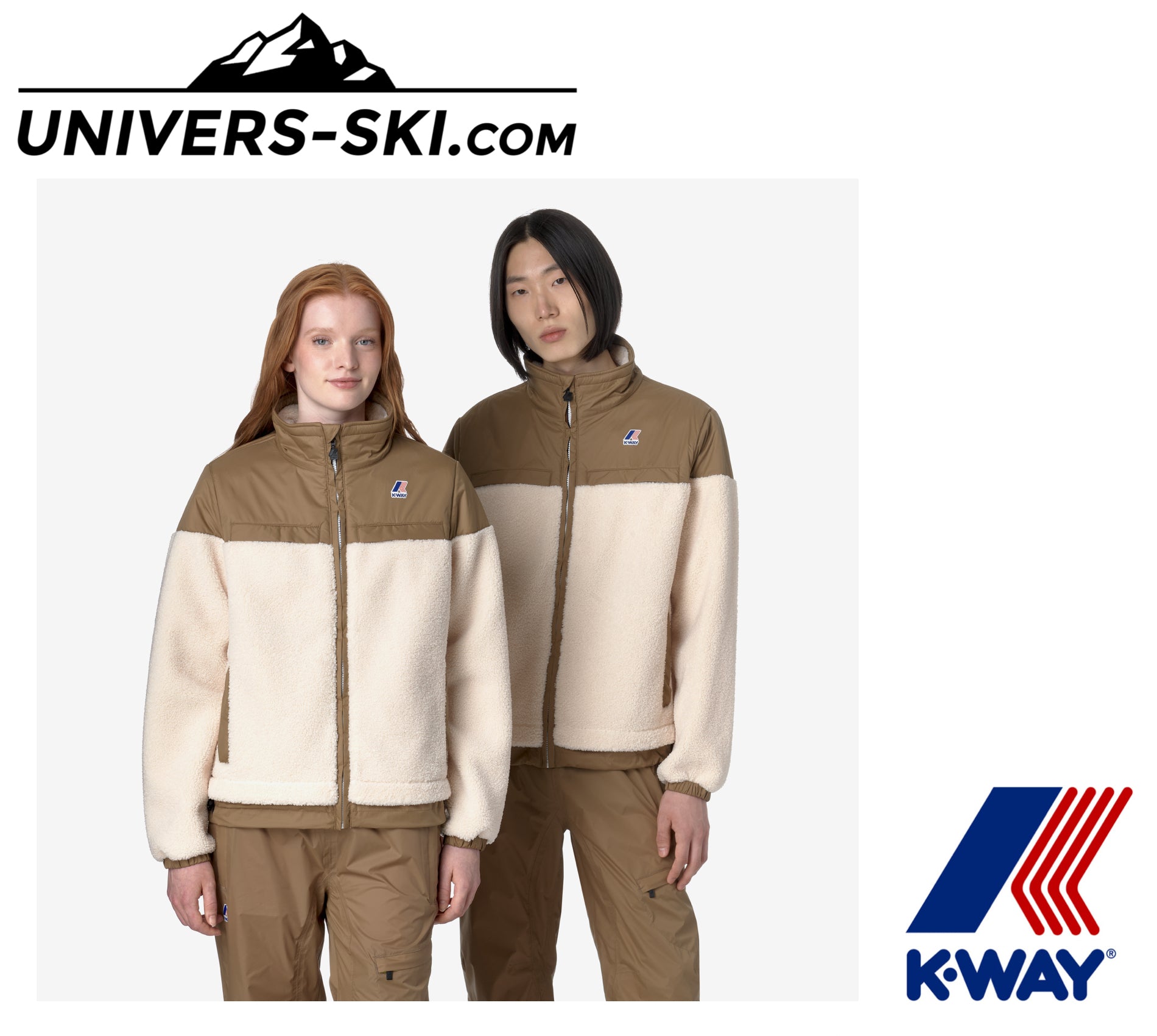 Veste K-Way Le Vrai 3.0 Jilde Orsetto Ecru Brown Corda 2025