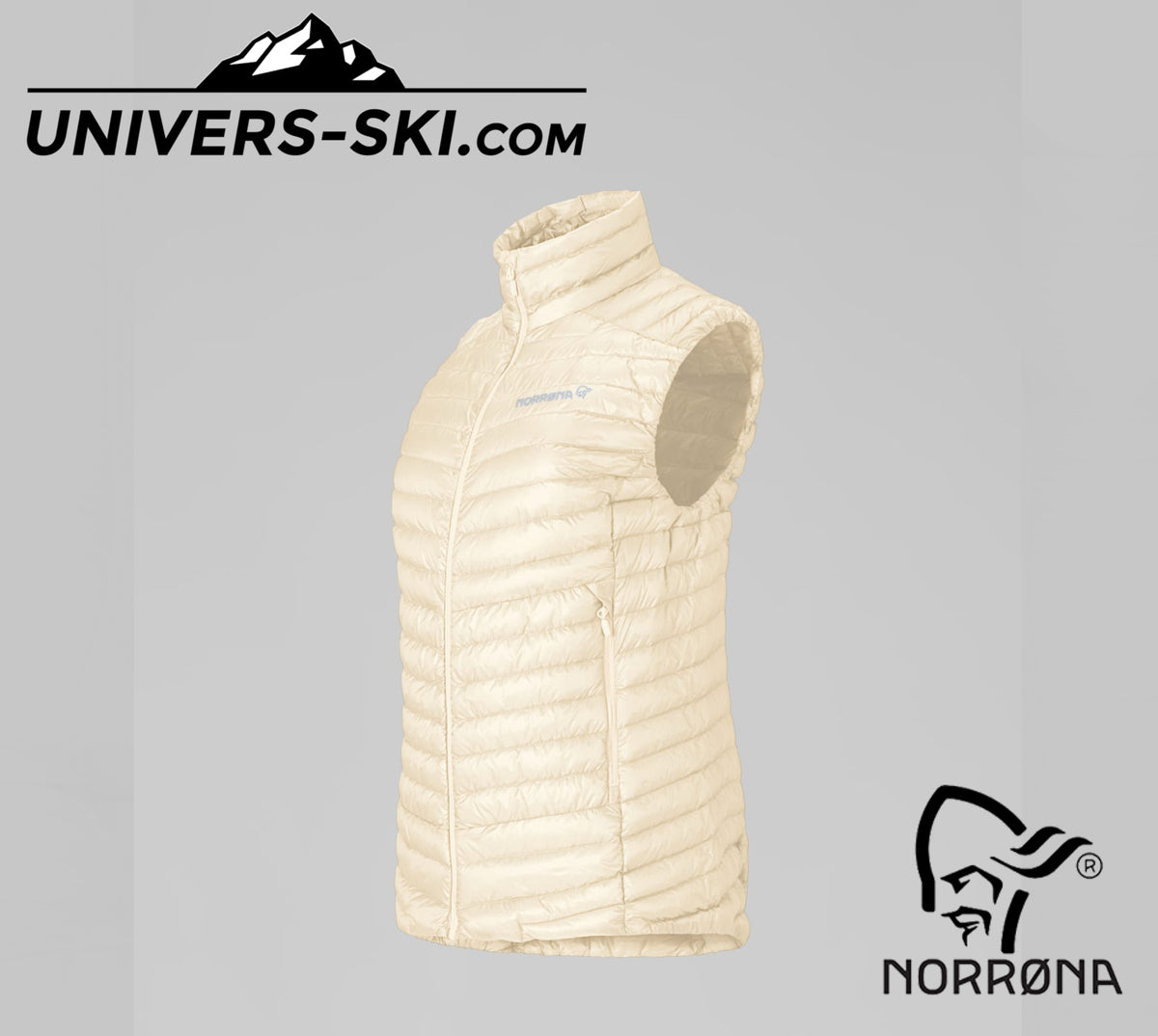 Veste sans manche Femme NORRONA Trollveggen Down800 Super Light Vest W's Whisper White 2027