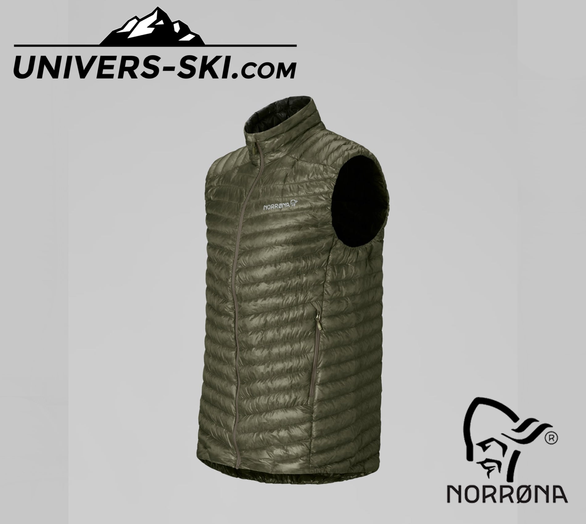Veste Sans Manche Homme NORRONA Trollveggen Down800 Super Light Vest M's Deep Lichen Green 2027